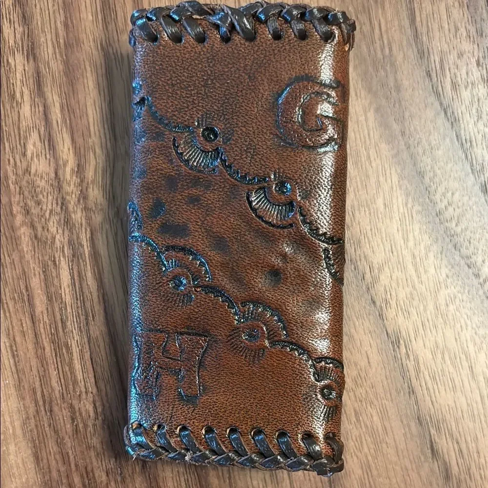 Vintage Hand Tooled Key Chain Holder Whip Stitched